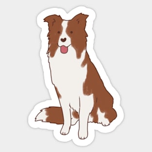 Brown border collie dog Sticker